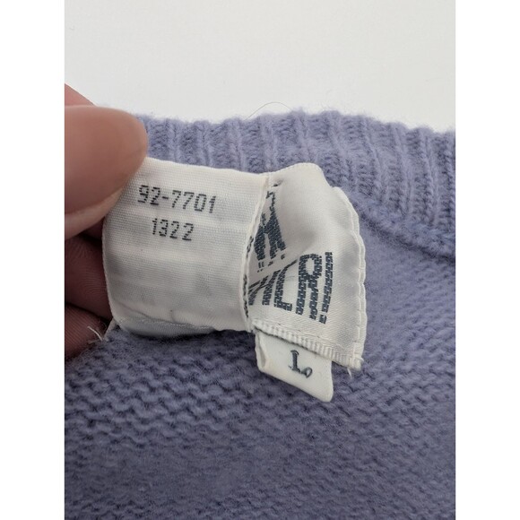 TOGETHER! Vintage 80s Blue Lambswool Oversized Pocket Sweater Size Large - Picture 3 of 8